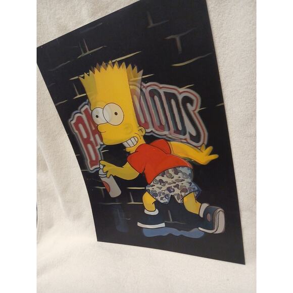 Bart Simpson 3D Movement backwoods Holographic Poster Shorts On/Off But Vintage - Picture 3 of 16
